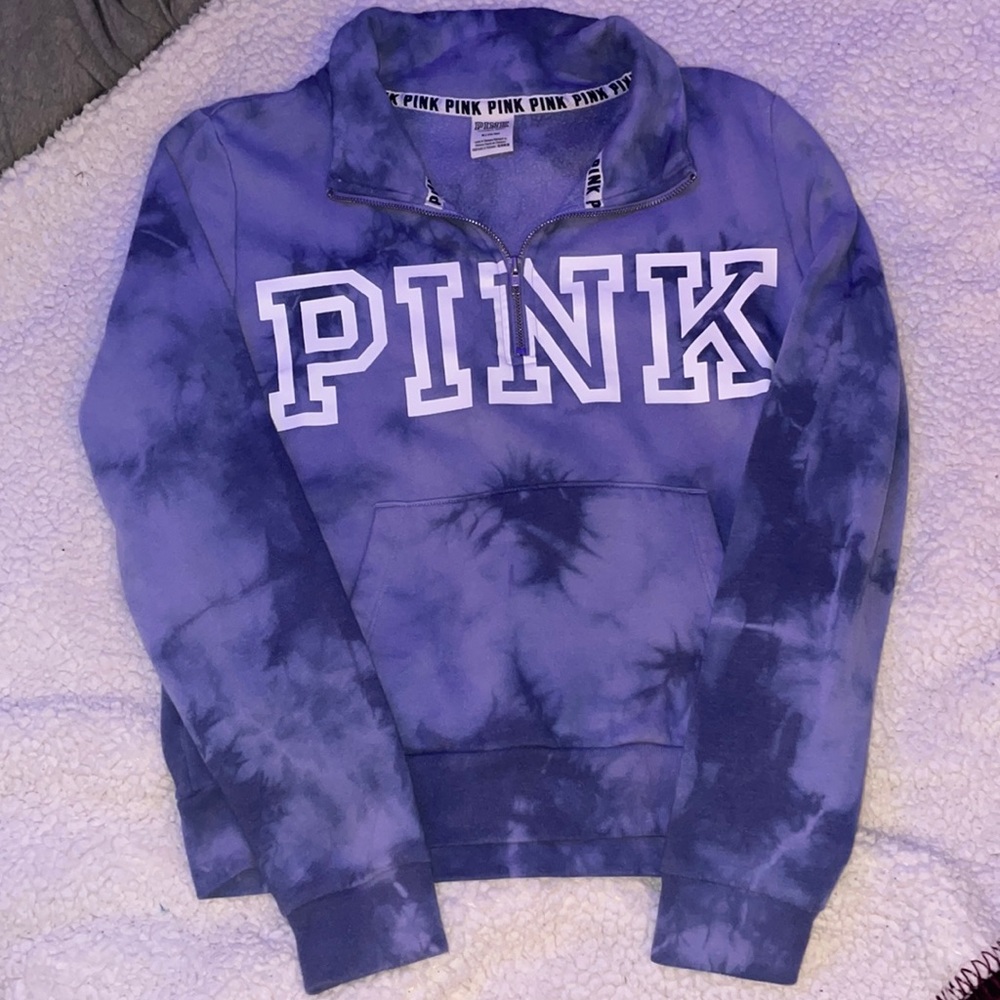 VS Pink Tie Dye Half Zip